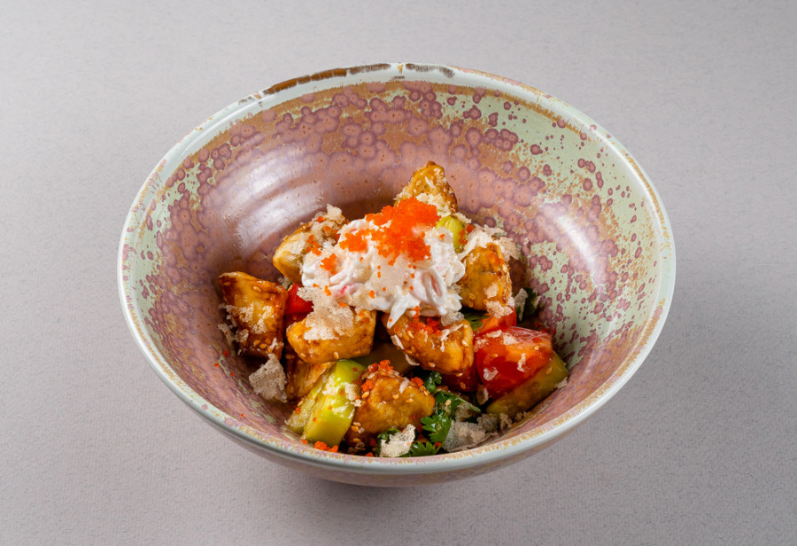 Хрустящие баклажаны с томатами